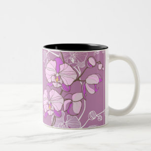 Taza Bicolor Modelo púrpura de la orquídea