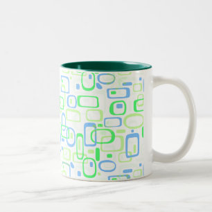 Taza Bicolor Modelo retro verde enrrollado