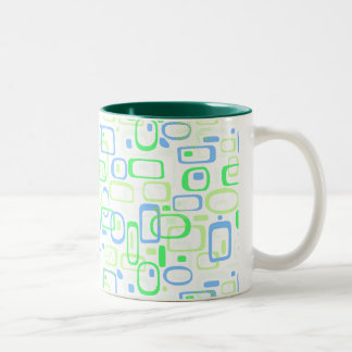 Taza Bicolor Modelo retro verde enrrollado
