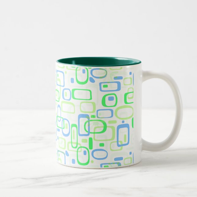 Taza Bicolor Modelo retro verde enrrollado (Derecha)
