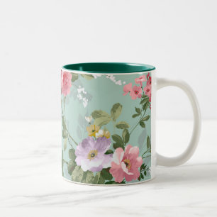 Taza Bicolor Modelo rosado elegante de los rosas del vintage