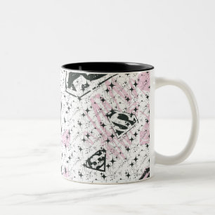Taza Bicolor Modelo rosado y blanco de Supergirl del logotipo