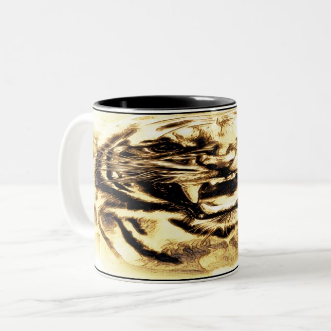 Taza Bicolor Modelos Big Cat: Tigres Locos 01-01 (Anverso izquierdo)