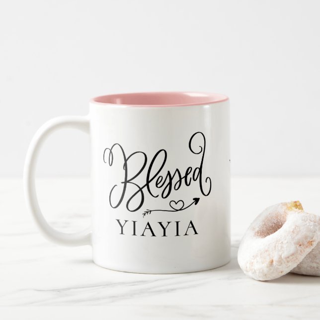 Taza Bicolor Modern Blessn Yiayia Coffee Mug (Con donut)
