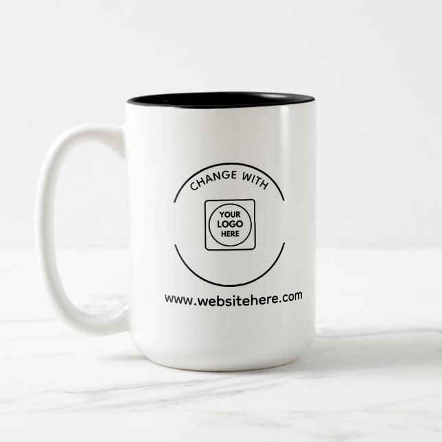 Taza Bicolor Modern Business Logo Website Two Tone Mug (Izquierda)