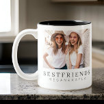 Taza Bicolor Modern Chic Best Friends BFF Photo<br><div class="desc">Design is composed of fun and playful typography with sans serif and serif font. Add a custom photo.</div>