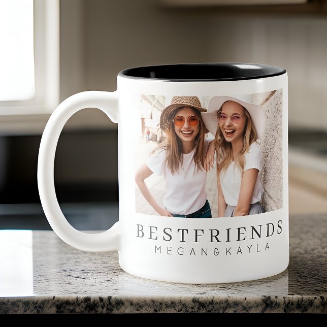 Taza Bicolor Modern Chic Best Friends BFF Photo (Subido por el creador)
