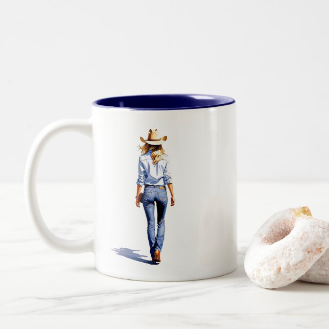 Taza Bicolor Modern Cowgirl Walk (Con donut)