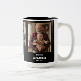 Taza Bicolor Modern Grandpa Est. Name Year 3 Photo