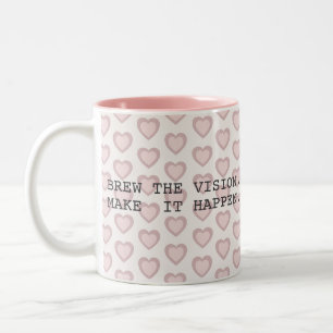 Taza Bicolor Modern Heart Motivational Quote Typography