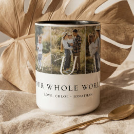 Taza Bicolor Modern Mum Photo Collage Mothers Day keepsake Gift