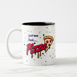 Taza Bicolor modern pepperoni cheesy food pizza lover slice