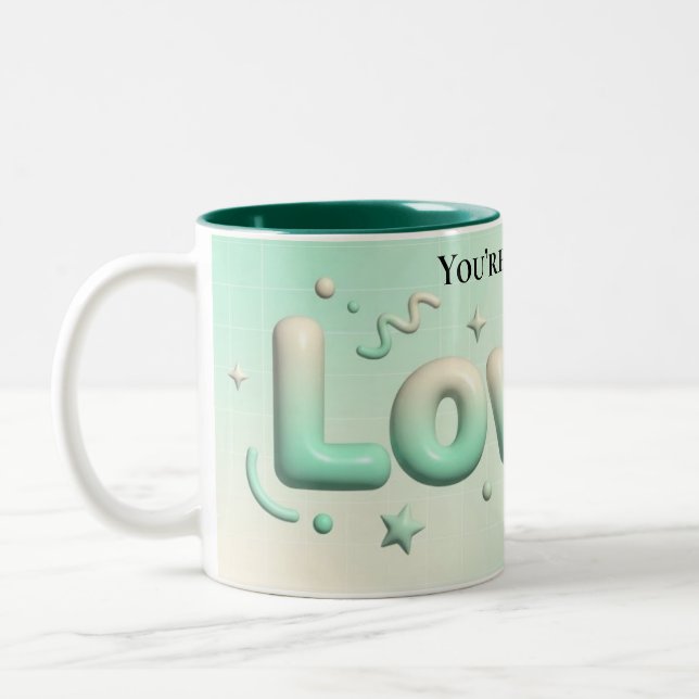Taza Bicolor Modern Script Lovely Aesthetic Custom Name (Izquierda)