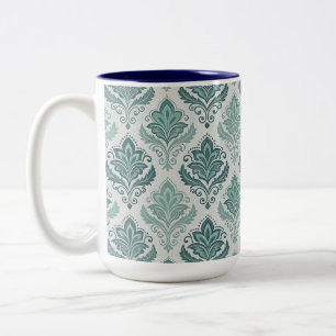 Taza Bicolor Modern Teal Nordic Damask