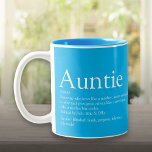Taza Bicolor Moderna definición de la tía favorita de Guay azul<br><div class="desc">Personaliza a tu tía o tía para crear un regalo único. Una manera perfecta de mostrarle lo increíble que es cada día. Diseñado por Thisisnotme©</div>