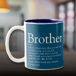 Taza Bicolor Moderna Diversión Azul Guay Mejor Definición Herma<br><div class="desc">Personaliza a tu hermano especial (grande o pequeño) para crear un regalo único. Una manera perfecta de mostrarle lo increíble que es cada día. Incluso puede personalizar el fondo a su color favorito. Diseñado por Thisisnotme©</div>