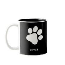 Moderna moda Mug "Su Mascota Paw Con Nombre"