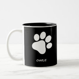 Taza Bicolor Moderna moda Mug "Su Mascota Paw Con Nombre"
