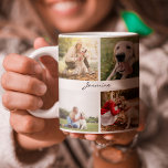 Taza Bicolor Moderna Personalizada 10 fotos Collage Dog White<br><div class="desc">Celebra tu bebé con esta taza de collage de fotos.</div>
