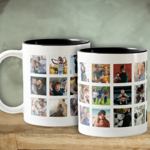 Taza Bicolor Moderno 24 Insta Collage de fotos Keepsake