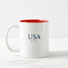 Taza Bicolor Moderno EE. UU. Establecido en 1776 Regalo Rojo Bl