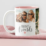 Taza Bicolor Moderno guión de Moda de los mejores amigos<br><div class="desc">Un fotomontaje de fotos de los mejores amigos con espacio para 3 fotos. Personalízalo con fotos de lo mejor. Diseñado para ti por Blackberry Boulevard.</div>