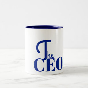 Taza Bicolor Moderno Minimal El CEO Azul