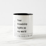 Taza Bicolor Moderno Minimalismo Simple Amistad Bridesmaid Rega<br><div class="desc">Si necesitas más personalización,  por favor,  no dudes en enviarme un mensaje a yellowfebstudio@gmail.com.</div>