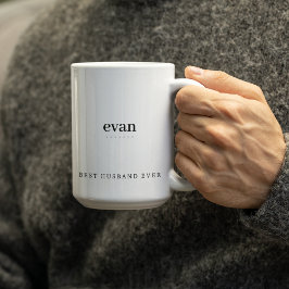 Taza Bicolor Moderno Minimalista mejor esposo jamás personaliza