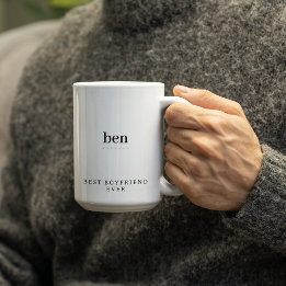 Taza Bicolor Moderno Minimalista Mejor Novio Personalizado