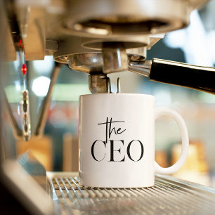 Taza Bicolor Moderno Mínimo El CEO Negro