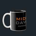 Taza Bicolor Moderno Naranja negro negrita Texto Minimalista el<br><div class="desc">Moderno y limpio café de dos tonos profesional.</div>