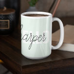 Taza Bicolor Moderno Pastel Mint Hello Y You Name<br><div class="desc">Moderno Pastel Mint Hello Y You Name</div>