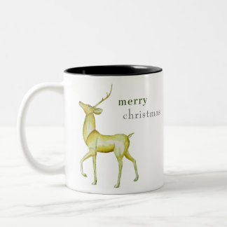 Taza Bicolor Moderno reno de Navidad minimalista