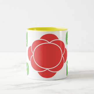 Taza Bicolor moderno retro en el rojo, verde