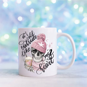 Taza Bicolor Moderno y frío afuera como mi corazón, muchacha