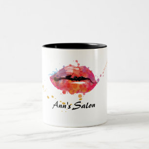Taza Bicolor Modernos Labios Coloridos maquillan Salón De Cabe