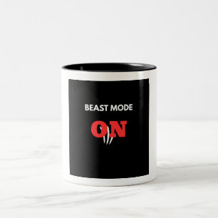 Taza Bicolor Modo Bestia Activado Café de Motivación Gimnasio d
