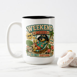 Taza Bicolor Modo Fin de Semana No Molestar Personalizado