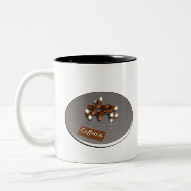 Taza Bicolor Molécula del cafeína hecha del chocolate (Izquierda)