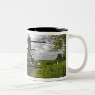 Taza Bicolor Molino de viento a lo largo de un canal al este de