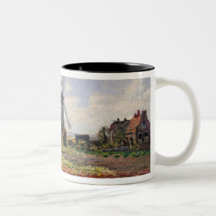 Taza Bicolor Molino de viento de Rijnsburg de los campos del
