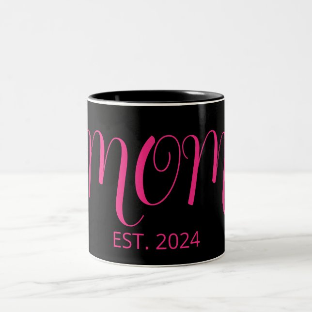 Taza Bicolor Mom Established Big Script New Mom Gift (Centro)