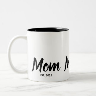 Taza Bicolor  Mom Established Black Script Custom Year