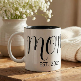 Taza Bicolor Mom Established New Mom Big Script