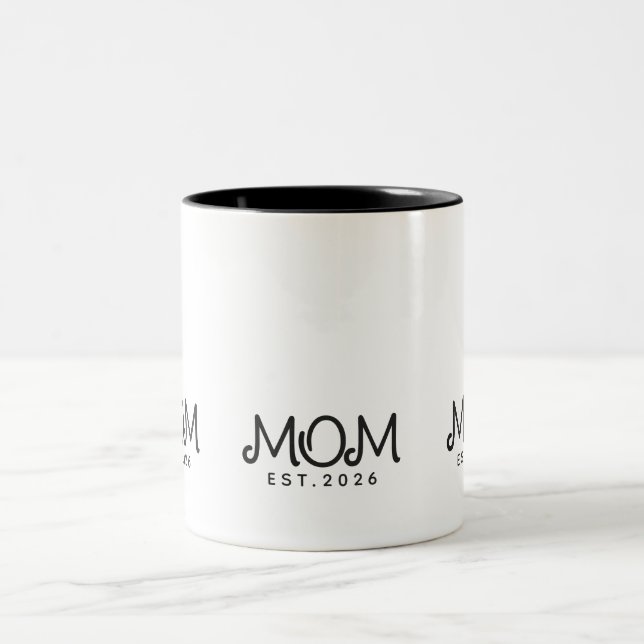 Taza Bicolor Mom Established New Mom Gift (Centro)