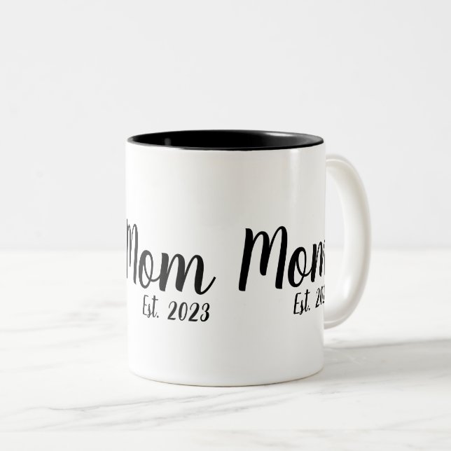 Taza Bicolor Mom Established New Mom Gift (Anverso derecho)