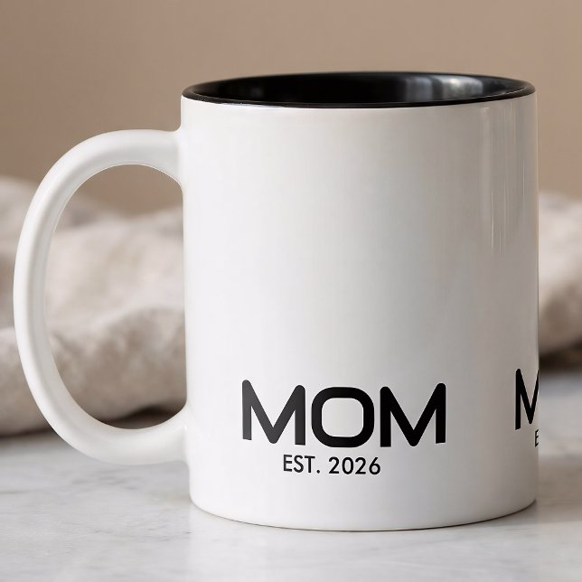 Taza Bicolor Mom Established New Mom Gift  (Subido por el creador)