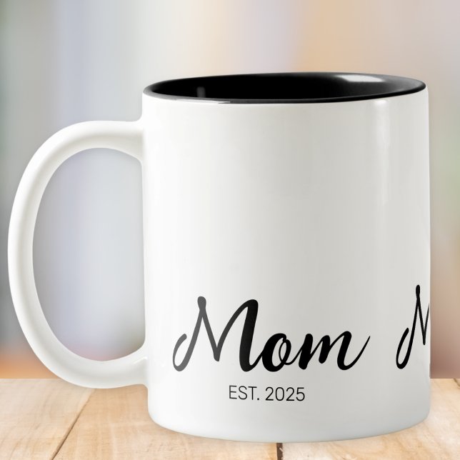 Taza Bicolor Mom Established New Mom Gift  (Subido por el creador)