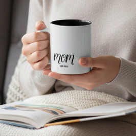 Taza Bicolor Mom Established New Mom Gift